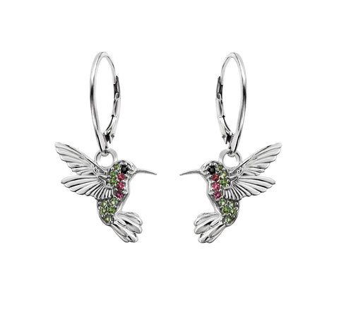 Aretes Mujer Plata 925  Flor Colibrí Anamora por Tanya Moss - Tanya Moss