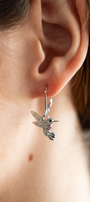 Aretes Mujer Plata 925  Flor Colibrí Cristales Anamora por Tanya Moss - Tanya Moss
