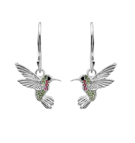 Aretes Mujer Plata 925  Flor Colibrí Anamora por Tanya Moss - Tanya Moss