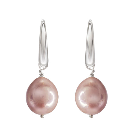 Aretes Mujer Plata 925 Perlas Perla Rosa Anamora Por Tanya Moss