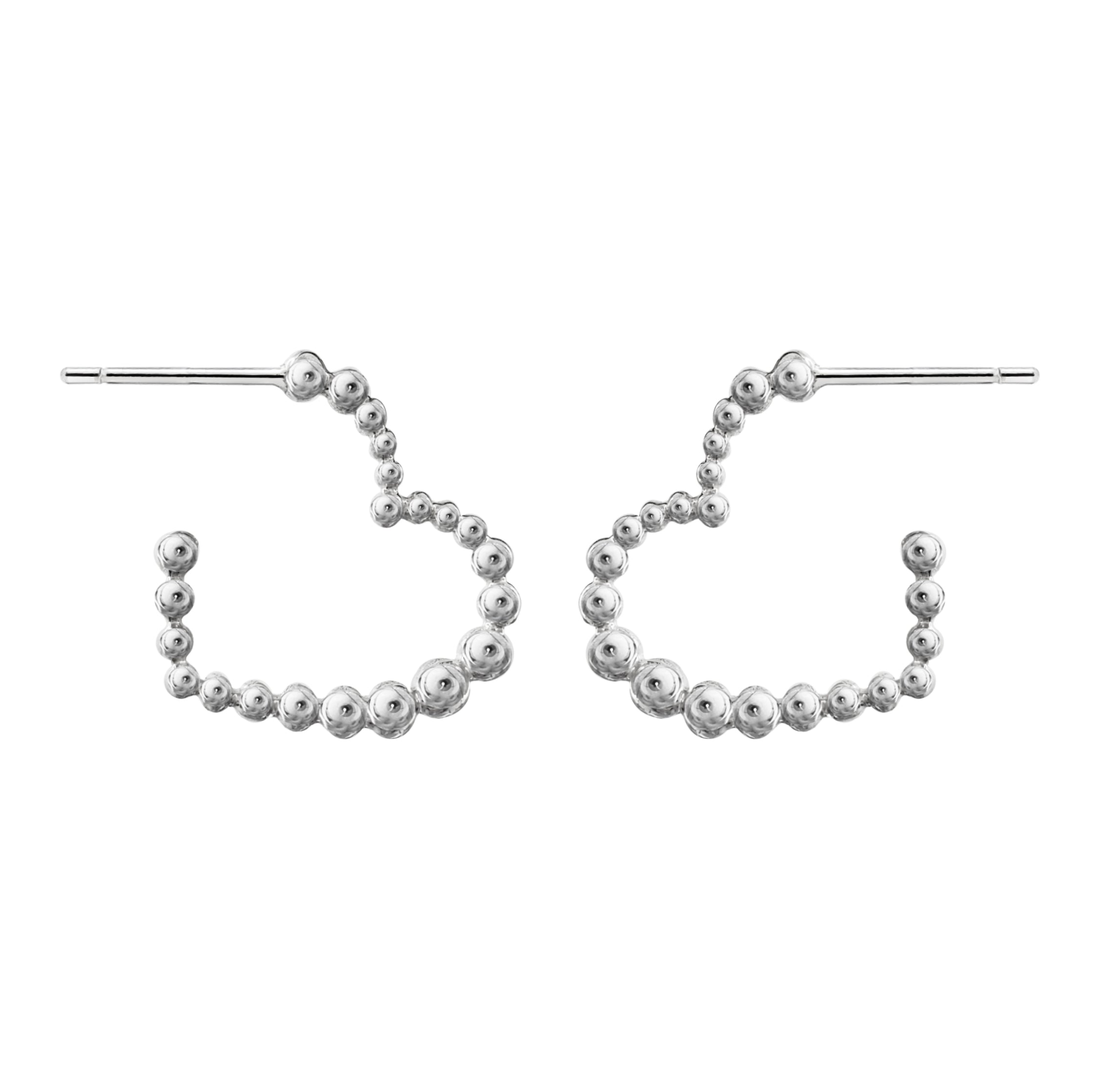 Arracadas Mujer Plata 925 Burbujas Corazon Anamora por Tanya Moss