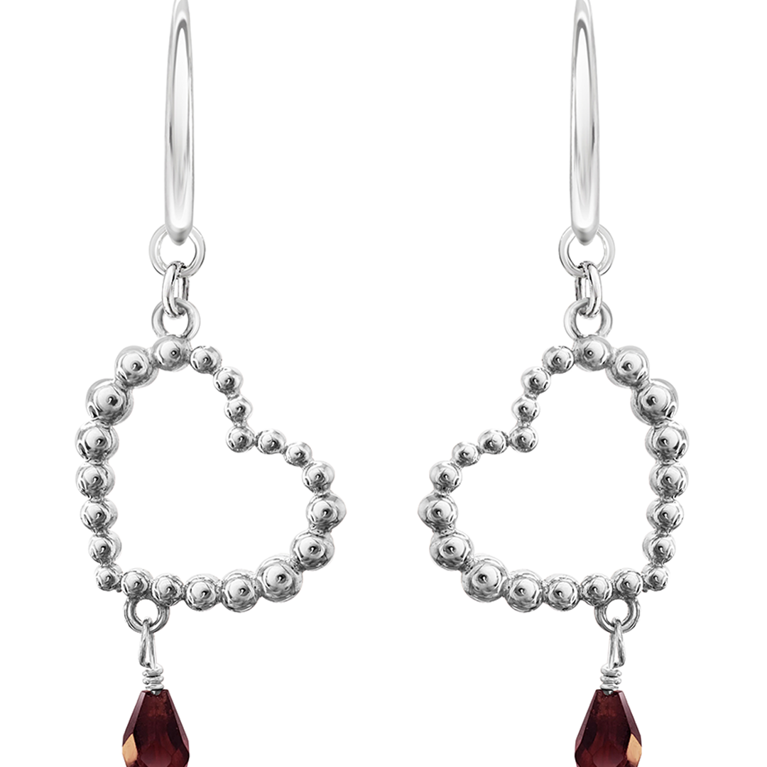 Aretes Mujer Plata 925 Burbujas Corazon Grande Anamora por Tanya Moss