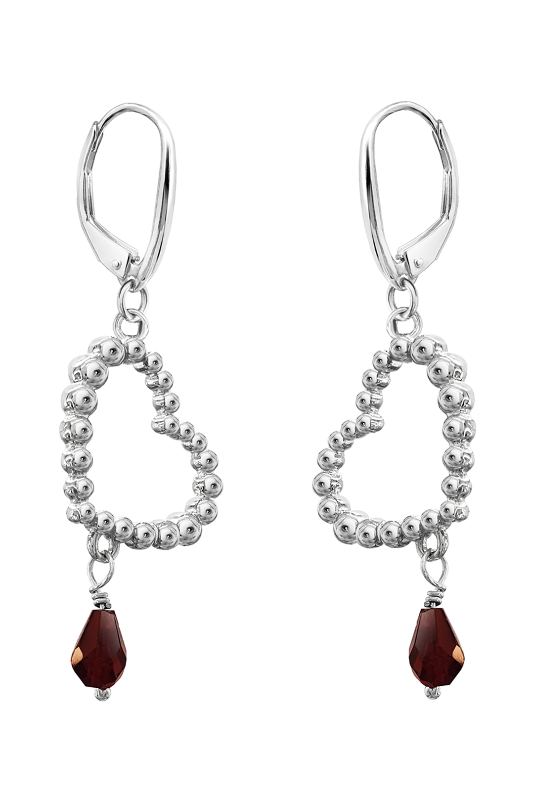 Aretes Mujer Plata 925 Burbujas Corazon Grande Anamora por Tanya Moss