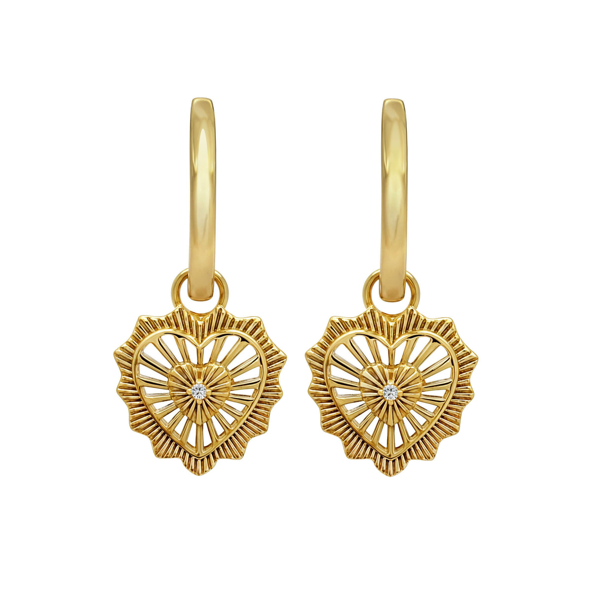 Aretes Mujer Plata 925 Corazon Ardiente Circonias Anamora por Tanya Moss