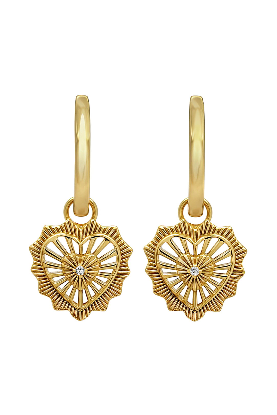 Aretes Mujer Plata 925 Corazon Ardiente Circonias Anamora por Tanya Moss