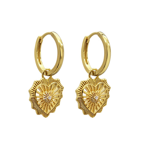Aretes Mujer Plata 925 Corazon Ardiente Circonias Anamora por Tanya Moss