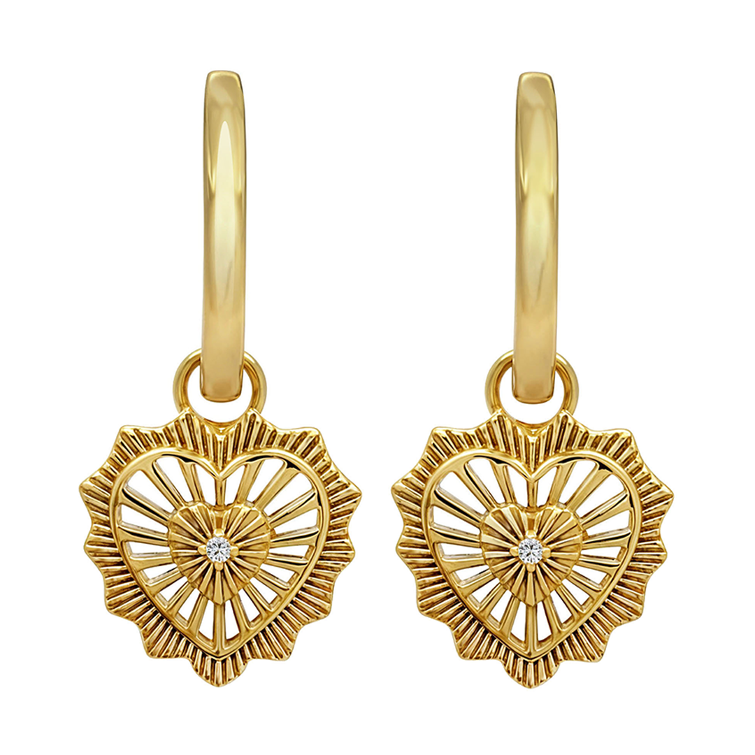 Aretes Eterna Corazón Ardiente Circonias Anamora por Tanya Moss - Tanya Moss