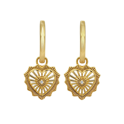 Aretes Mujer Plata 925 Corazon Ardiente Circonias Anamora por Tanya Moss