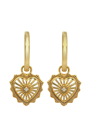 Aretes Mujer Plata 925 Corazon Ardiente Circonias Anamora por Tanya Moss