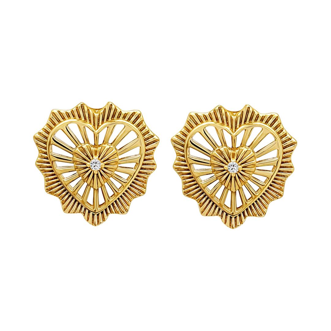 Broqueles Eterna Corazón Ardiente Circonias Anamora por Tanya Moss - Tanya Moss