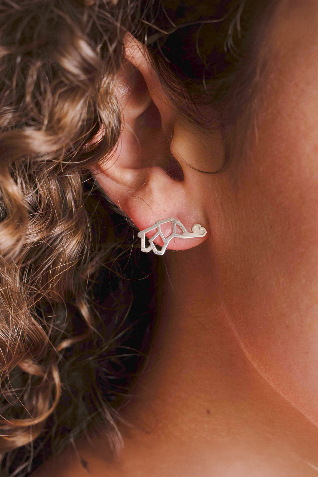 Broqueles Elefantes Origami Mamá e Hijo