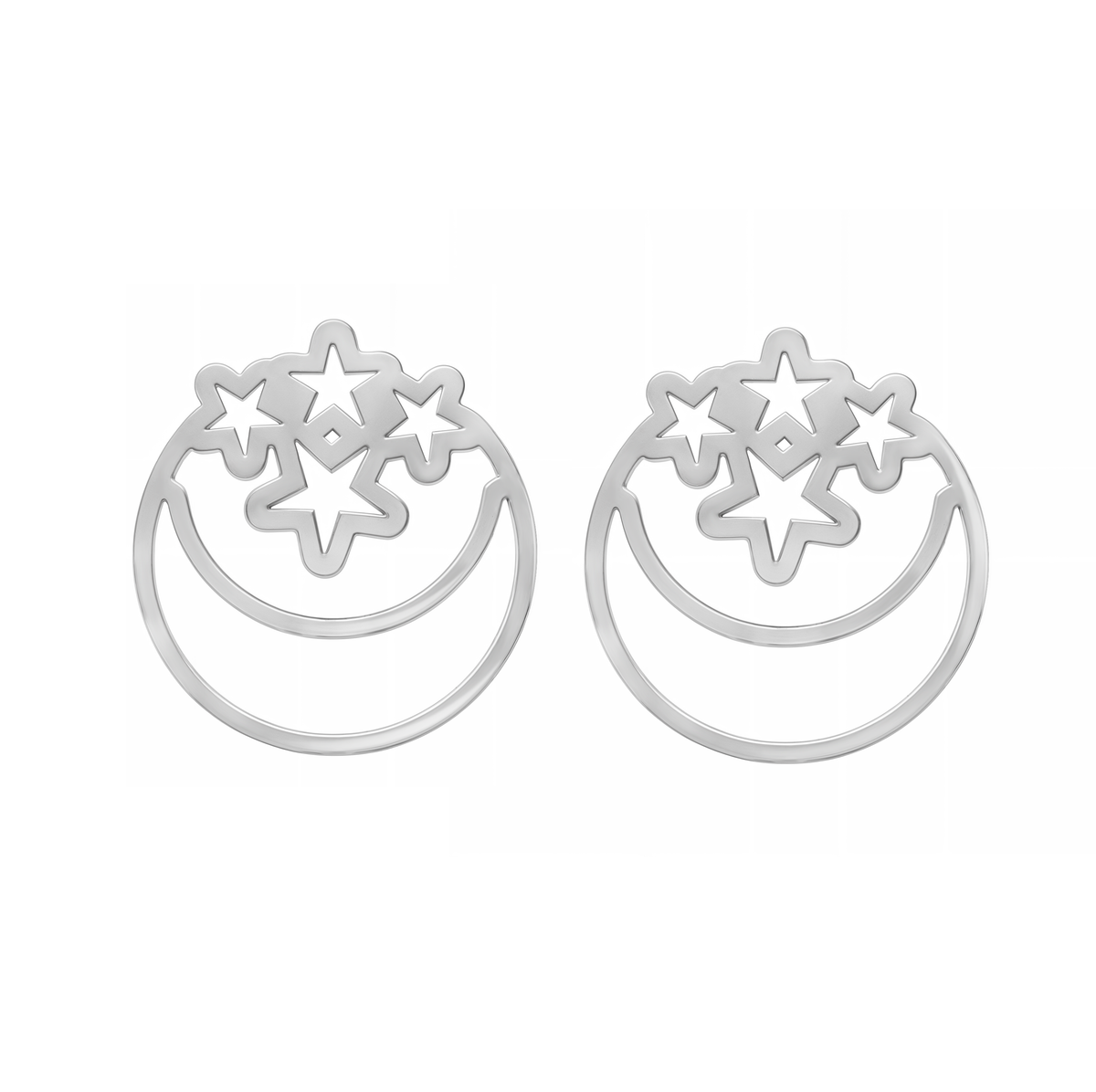 Broqueles Celeste Luna Y Estrellas Plata 925 Anamora by Tanya Moss