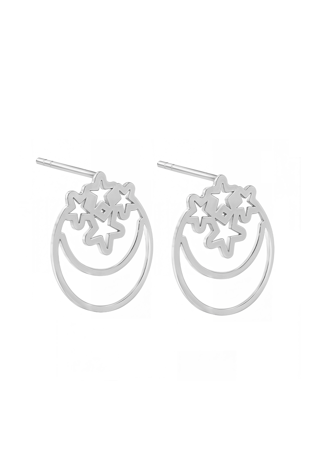 Broqueles Celeste Luna Y Estrellas Plata 925 Anamora by Tanya Moss