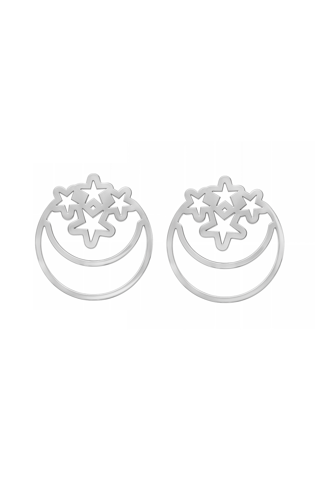 Broqueles Celeste Luna Y Estrellas Plata 925 Anamora by Tanya Moss