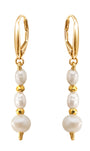 Aretes Plata 925 Marina Perlas Rosas Oval con Pirita Dorada Anamora