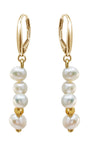 Aretes Plata 925 Marina Perla Blanca Despeinada con Pirita Dorada Anamora