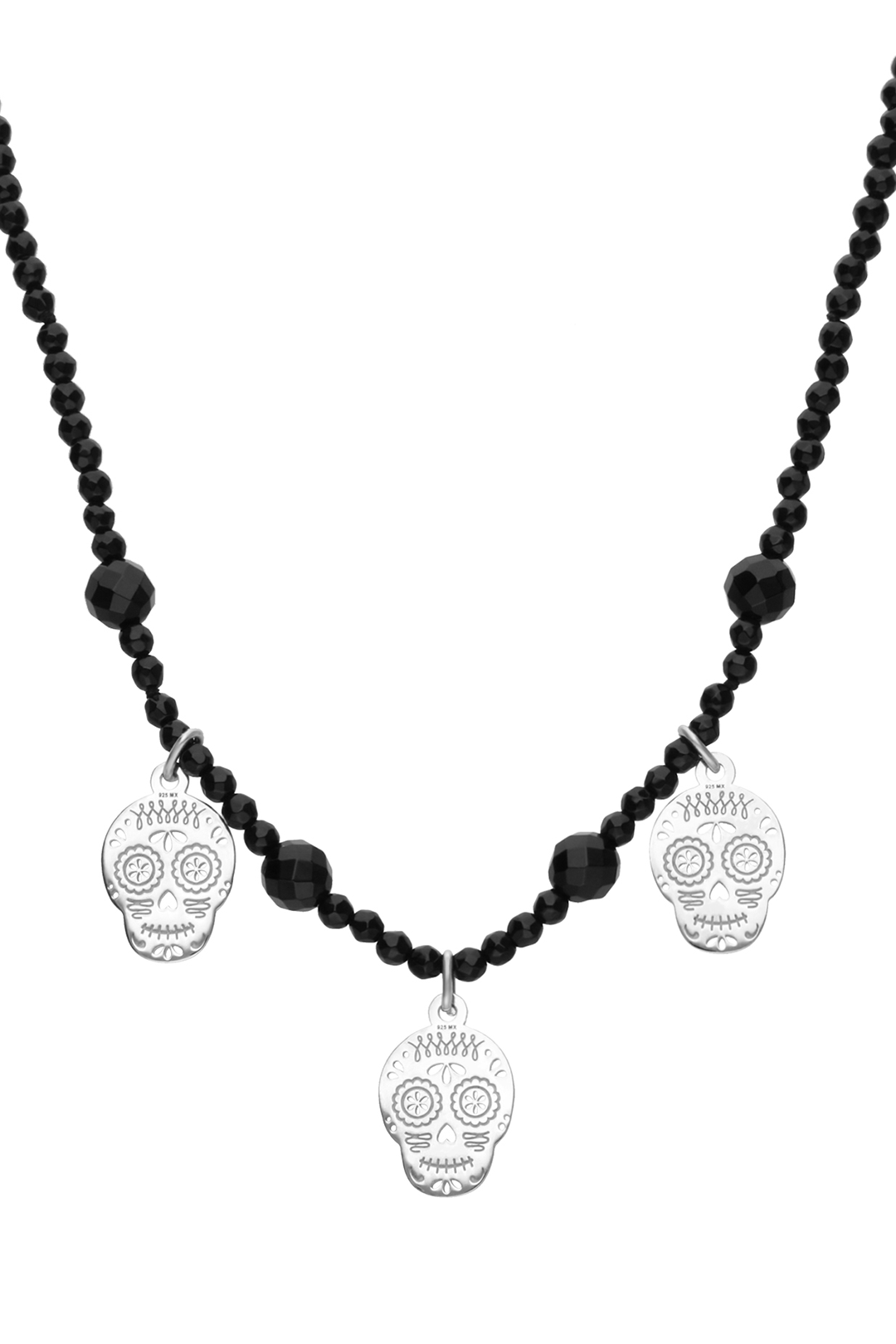 Collar Mujer Plata 925 3 Calaverita Ónix Anamora por Tanya Moss - Tanya Moss