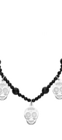 Collar Mujer Plata 925 3 Calaverita Ónix Anamora por Tanya Moss - Tanya Moss