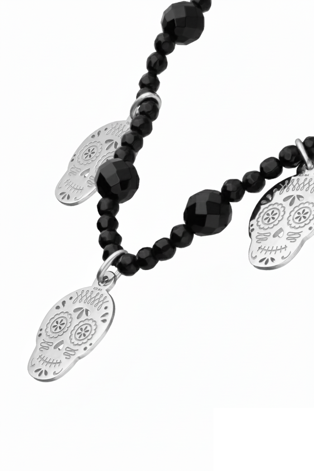 Collar Mujer Plata 925 3 Calaverita Ónix Anamora por Tanya Moss - Tanya Moss