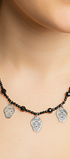 Collar Mujer Plata 925 3 Calaverita Ónix Anamora por Tanya Moss - Tanya Moss