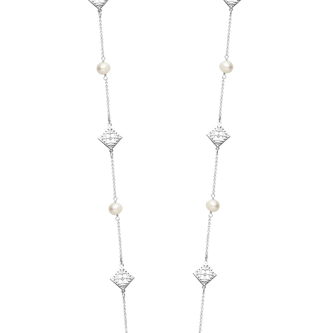 Collar Mujer Plata 925 Azulejos Perlas Grande Anamora por Tanya Moss - Tanya Moss