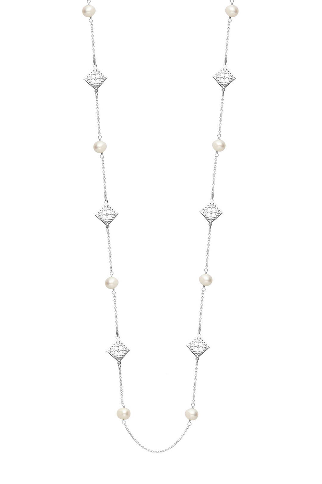 Collar Mujer Plata 925 Azulejos Perlas Grande Anamora por Tanya Moss - Tanya Moss