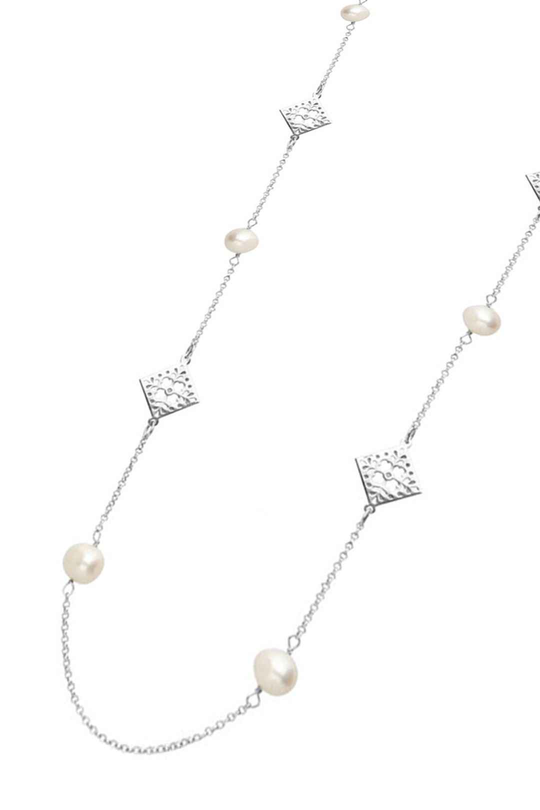 Collar Mujer Plata 925 Azulejos Perlas Grande Anamora por Tanya Moss - Tanya Moss