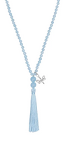 Collar Plata 925 Japamala Blue Jade con Libelula Origami