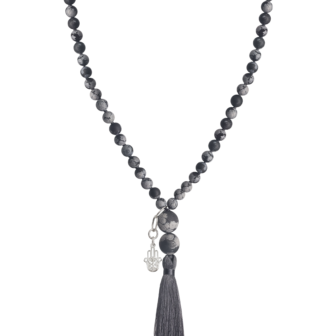 Collar Grande Mujer Plata 925 Japamala Mano Snowflake Anamora Por Tanya Moss