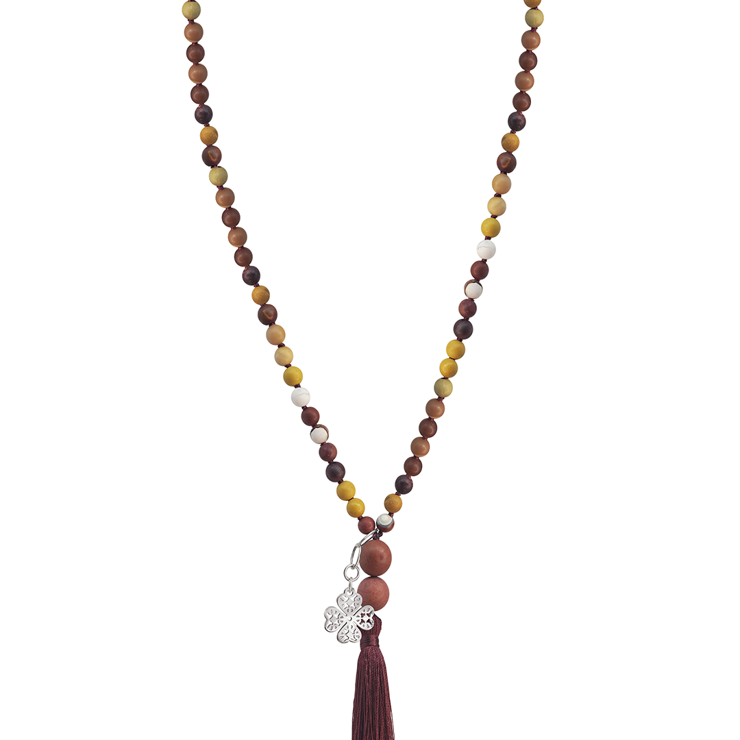 Collar Japamala Mookaite Jasper Trebol - Tanya Moss