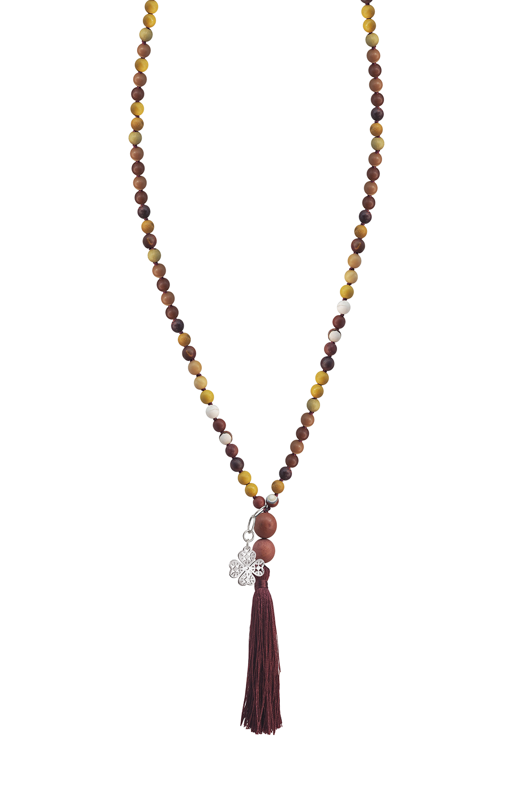 Collar Japamala Mookaite Jasper Trebol - Tanya Moss