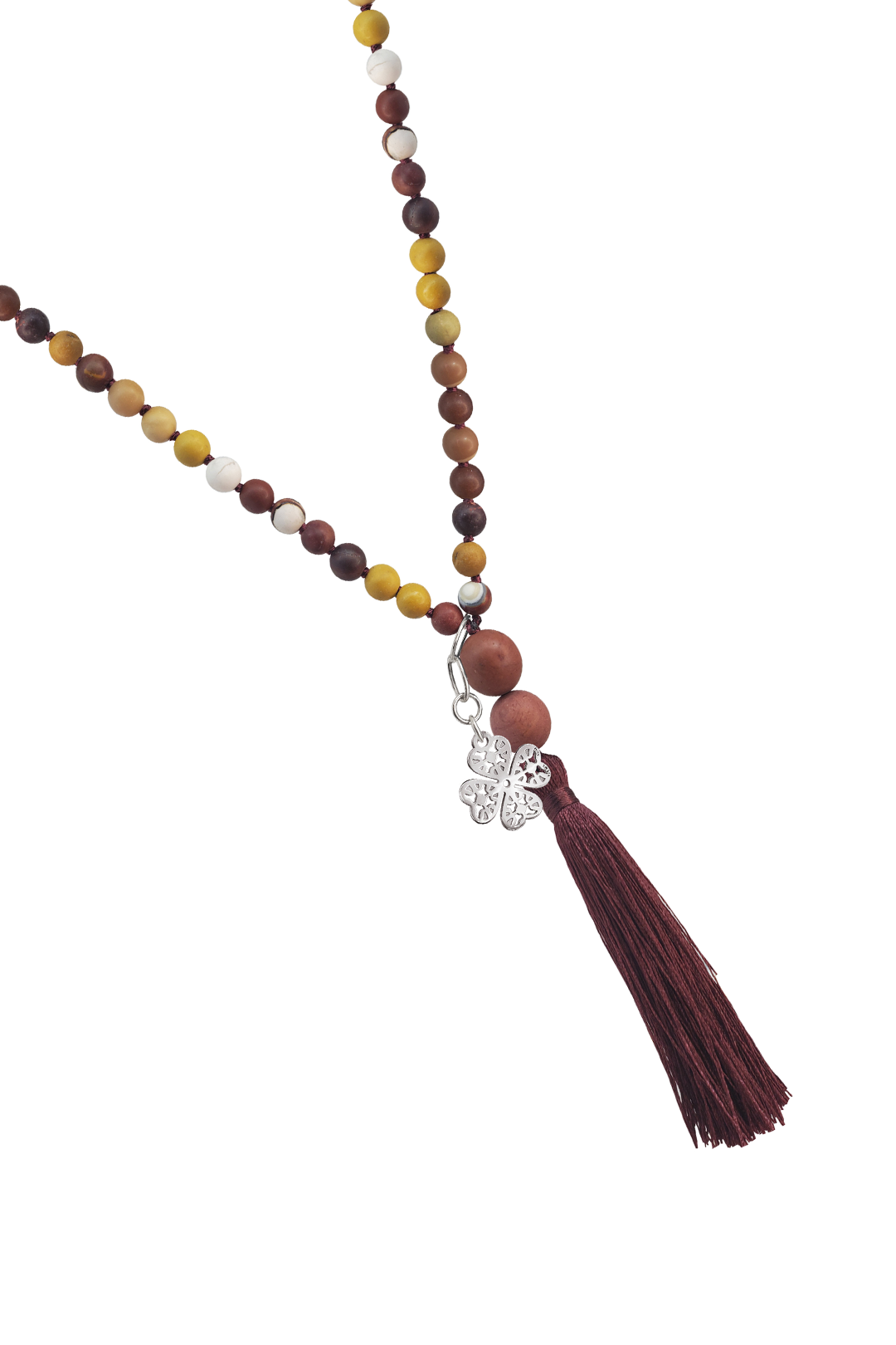Collar Japamala Mookaite Jasper Trebol - Tanya Moss