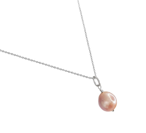 Collar Mujer Plata 925 Perlas Perla Rosa Anamora Por Tanya Moss