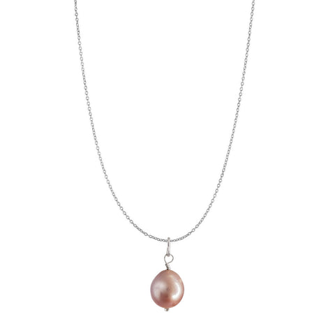Collar Mujer Plata 925 Perlas Perla Rosa Anamora Por Tanya Moss