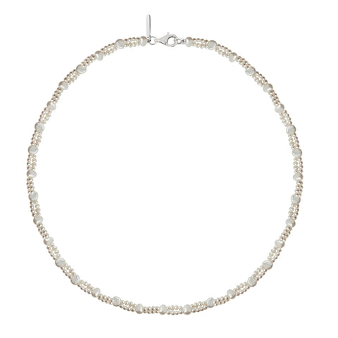 Collar Mujer Plata 925 Marina Perla Hilo Doble Anamora por Tanya Moss