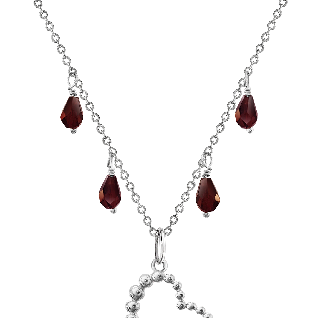 Collar Mujer Plata 925 Burbujas Corazon Granate Anamora por Tanya Moss