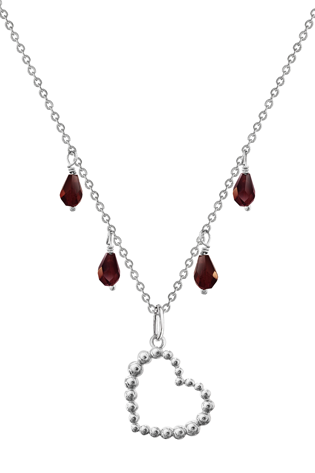 Collar Mujer Plata 925 Burbujas Corazon Granate Anamora por Tanya Moss