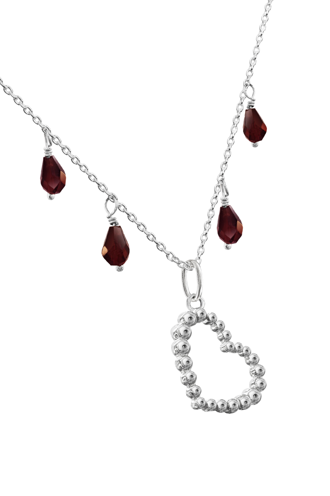 Collar Mujer Plata 925 Burbujas Corazon Granate Anamora por Tanya Moss