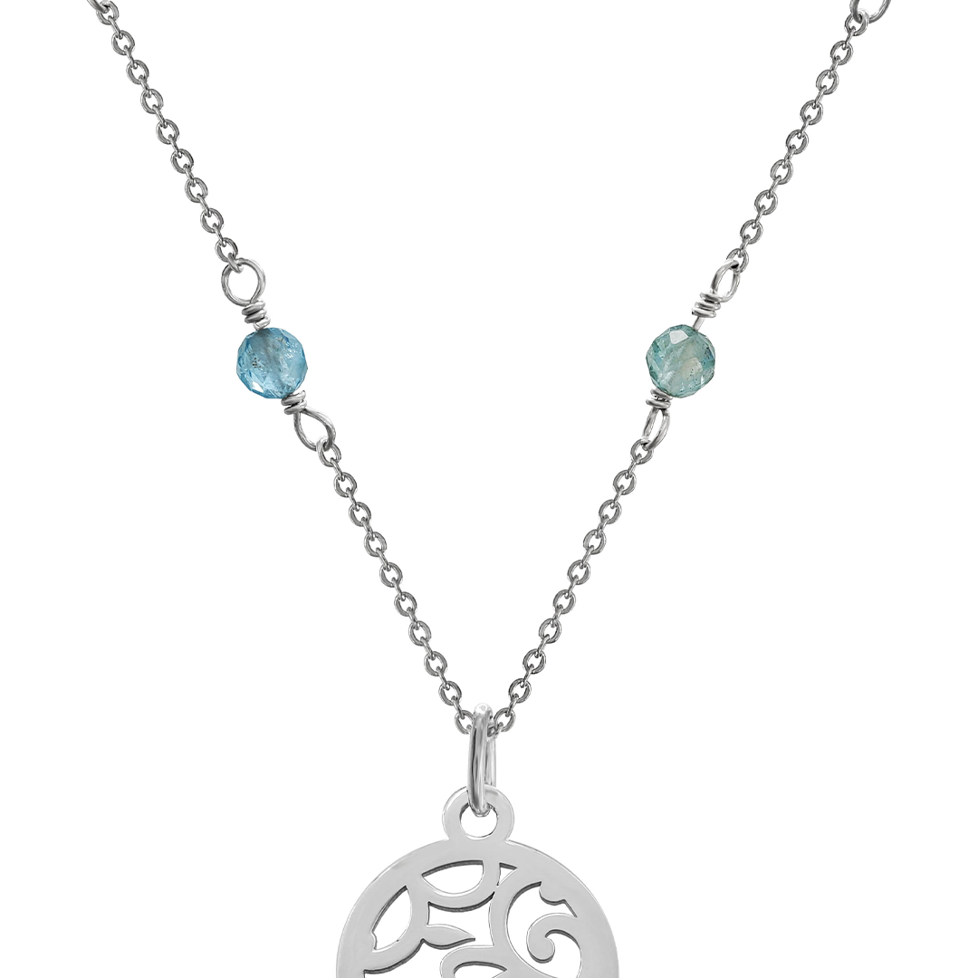 Collar Mujer Plata 925 Pajarito Apatita Anamora Por Tanya Moss