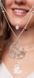 Collar Mujer Plata 925 Deseos Corazon Granate Cuarzo Rosa Anamora por Tanya Moss - Tanya Moss