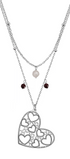 Collar Mujer Plata 925 Deseos Corazon Granate Cuarzo Rosa Anamora por Tanya Moss - Tanya Moss