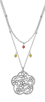 Collar Mujer Plata 925 Deseos Flor Cornalina Citrino Anamora por Tanya Moss - Tanya Moss