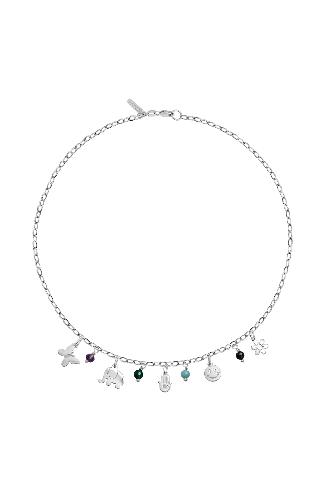 Collar Hippie 5 Charms Con Piedras - Tanya Moss