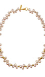 Collar Plata 925 Marina Perla Rosa Despeinada con Piritadora Anamora