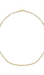 Collar Plata 925 Marina Perla Blanca Oval con Pirita Dorada Anamora