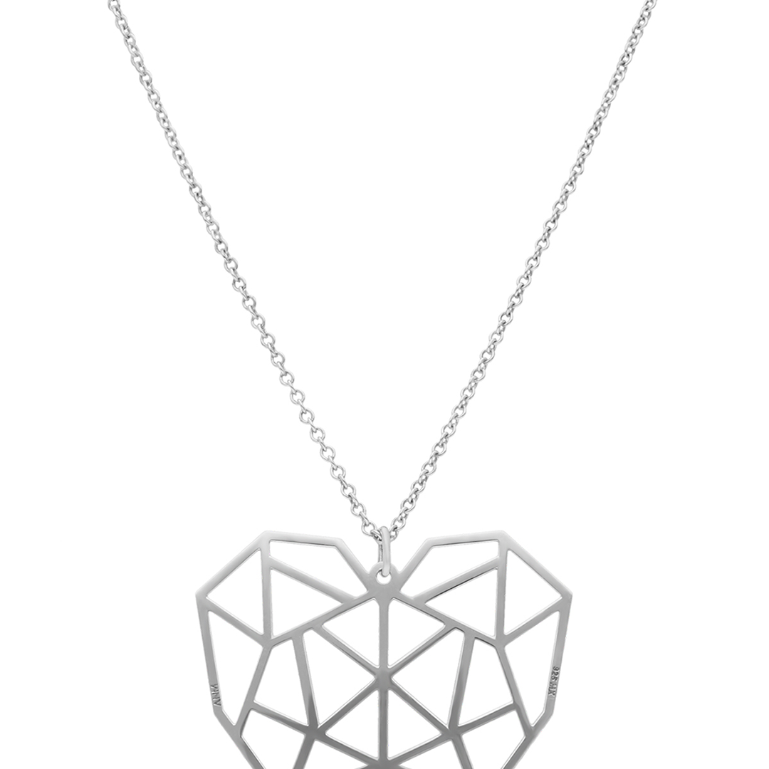 Dije Mujer Plata 925 Origami Corazón Grande Anamora por Tanya Moss - Tanya Moss