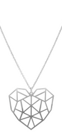 Dije Mujer Plata 925 Origami Corazón Grande Anamora por Tanya Moss - Tanya Moss
