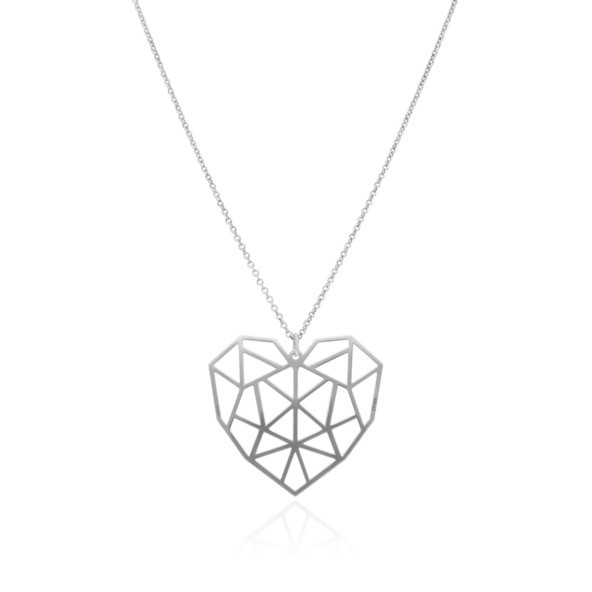 Dije Geometría Corazón Grande Plata Anamora por Tanya Moss