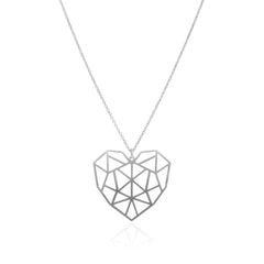 Dije Geometría Corazón Grande Plata Anamora por Tanya Moss