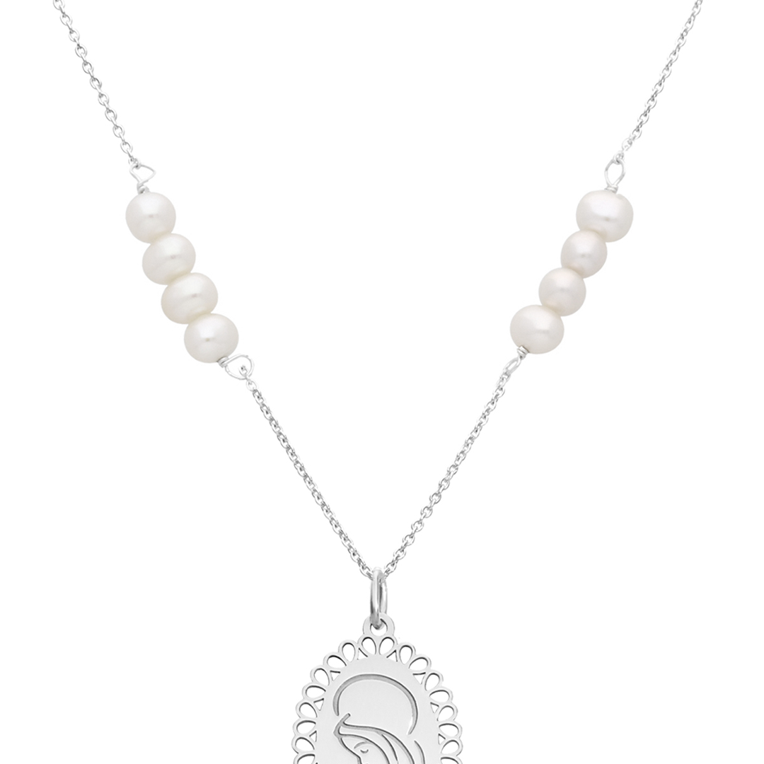 Dije Mujer Plata 925 Religioso Virgen Rezando Perlas Anamora por Tanya Moss - Tanya Moss